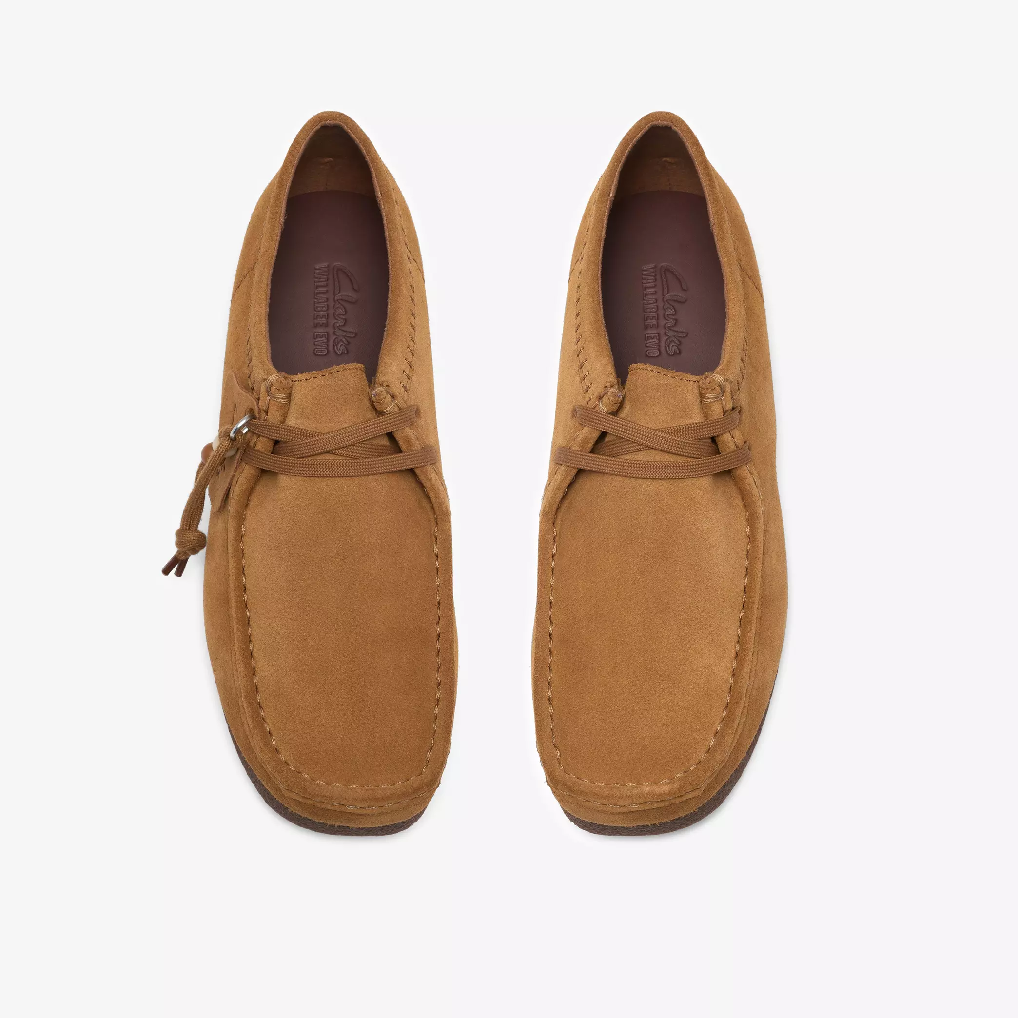 мъжки обувки clarks wallabee evo 26327788 кафяви от велур - снимка 7